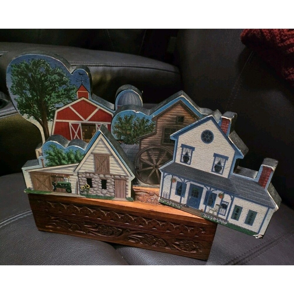 Lot of 4 WMG 2009 Wooden Building Figurines